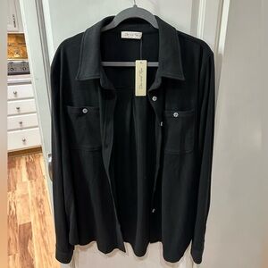 Doe & Rae Black Fleece Shacket